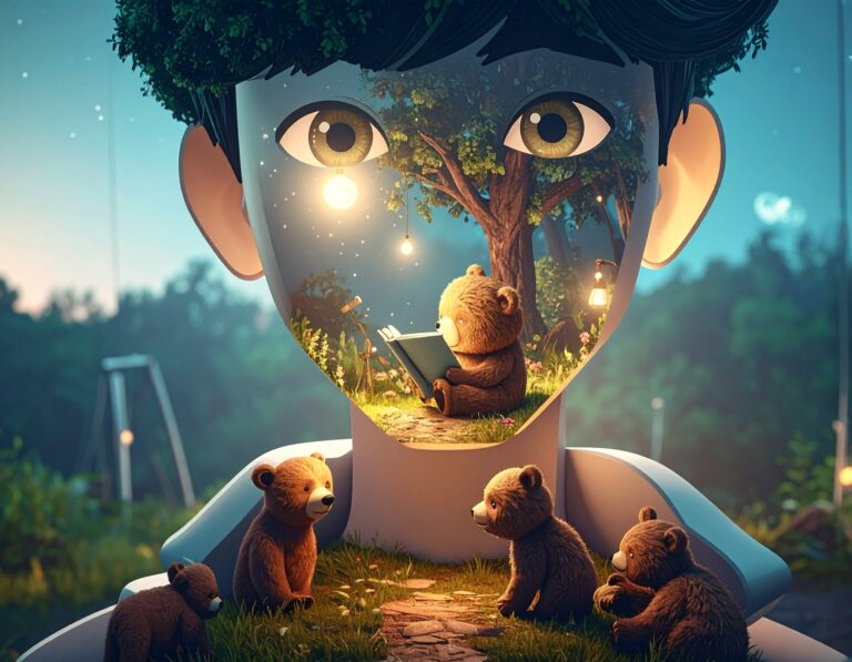 Firefly_Create a modern, futuristic scene featuring a cartoon version of myself at the center 152414