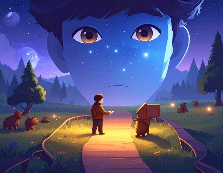 Firefly_Create a modern, futuristic scene featuring a cartoon version of myself at the center 347717