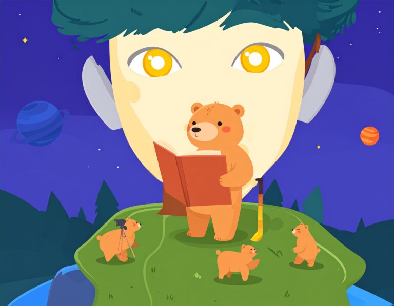 Firefly_Create a modern, futuristic scene featuring a cartoon version of myself at the center 761554